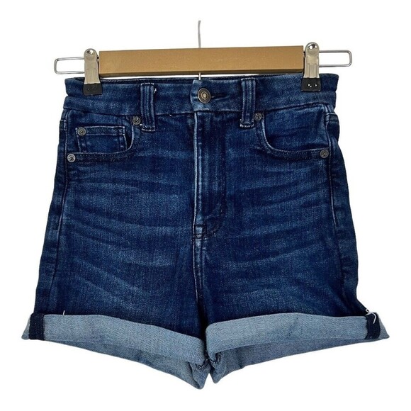 American Eagle Size 0 Curvy Super Hi-Rise Shortie Jean Shorts - Picture 1 of 5